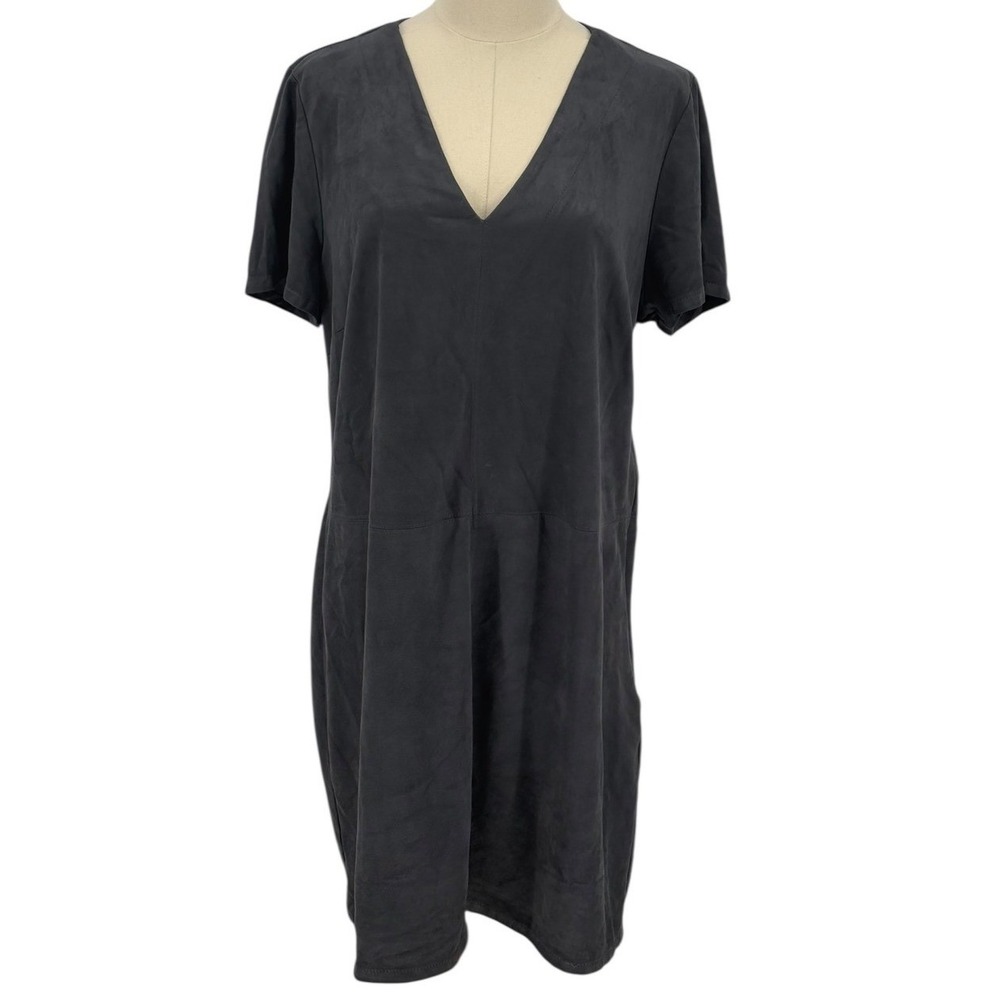 Forever 21 Plus Size Charcoal Grey V‎ Neck Short Sleeve Tunic Dress Size 1X